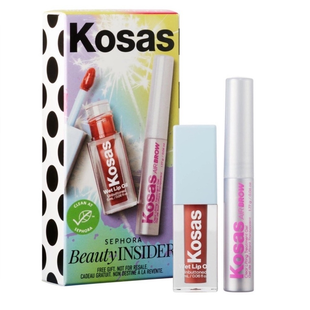 Sephora Beauty Insider Kosas Wet Lip Oil Gloss & Air Brow Clear Eyebrow Gel